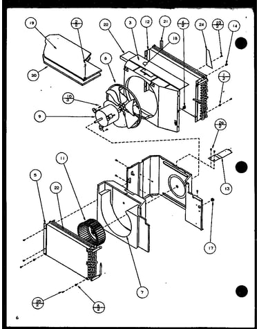 Evaporator and fan motor parts
