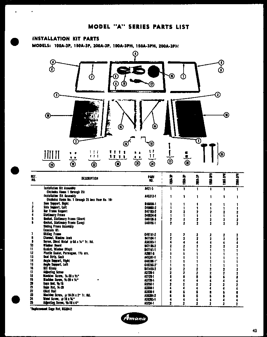 INSTALLATION KIT PARTS (100A-3P) (150A-3P) (200A-3P) (100A-3PH) (150A-3PH) (200A-3PH)