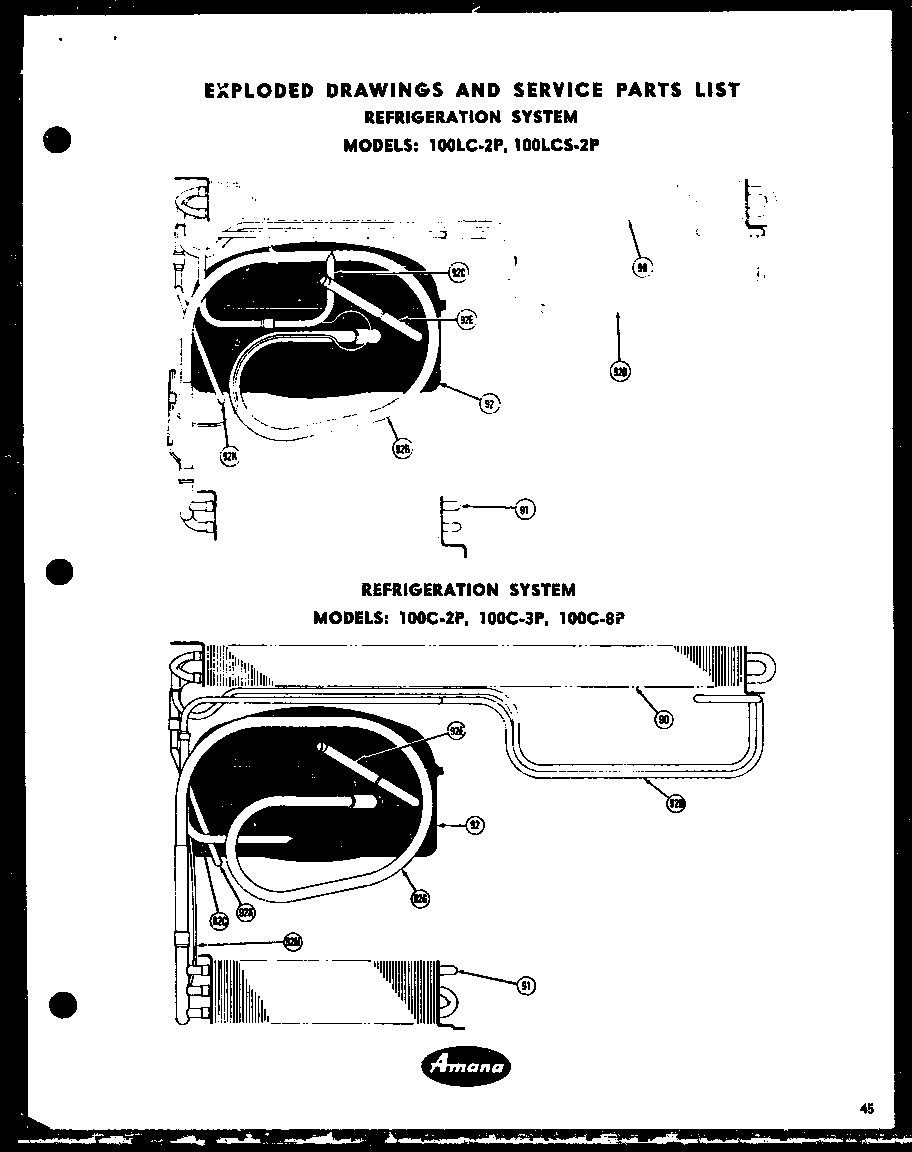 REFRIGERATION SYSTEM (100LC-2P) (100LCS-2P) (100C-2P) (100C-3P) (100C-8P)