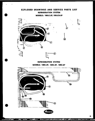 Refrigeration system (100lc-2p) (100lcs-2p) (100c-2p) (100c-3p) (100c-8p)