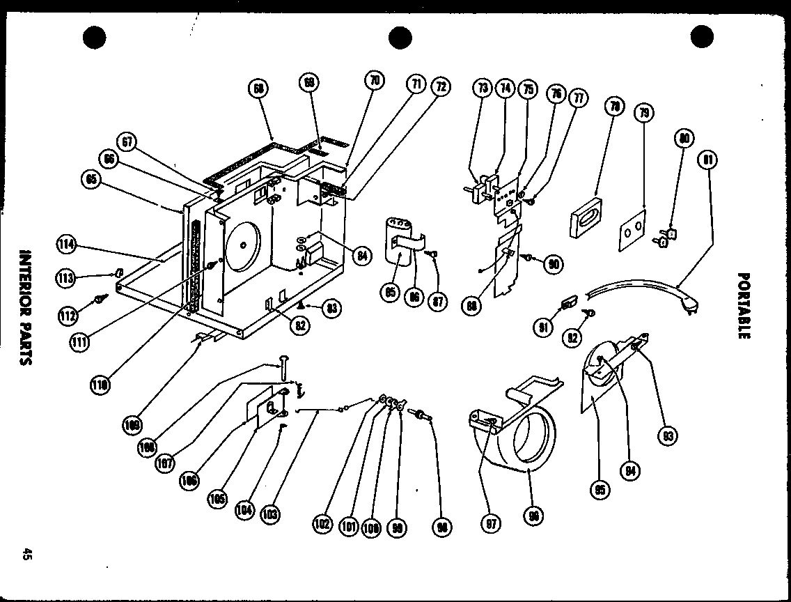 PORTABLE INTERIOR PARTS (5-SPGM/P54360-10R) (5P-2GM/P54360-11R) (6P-2HM/P54360-19R) (6P-5G/P54358-8R) (6P-5G/P54358-5R) (6-SPH/P54358-9R) (8P-2GM/P54360-14R) (8P-5G/P54358-7R)