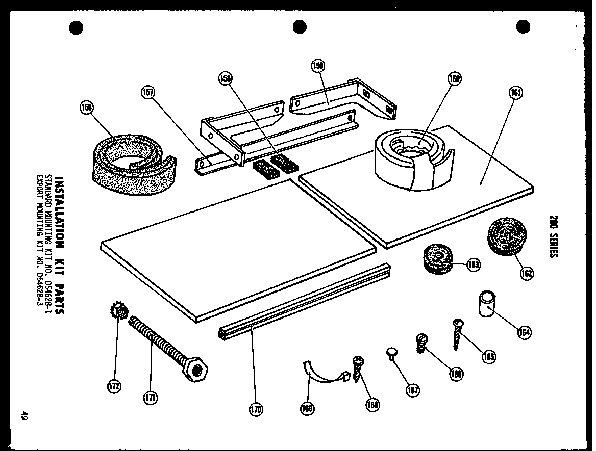 Installation kit parts (215-3spg/p54299-79r) (215-3spgh/p54299-80r) (215-5spg/p54299-81r) (215-3g/p54299-82r) (213-5spg/p54299-83r) (213-5spgh/p54299-84r) (213-3g/p54299-85r) (212-2spg/p54299-86r) (210w-3spg/p54299-87r) (210w-3spgh/p54299-88r) (215-5spg-1
