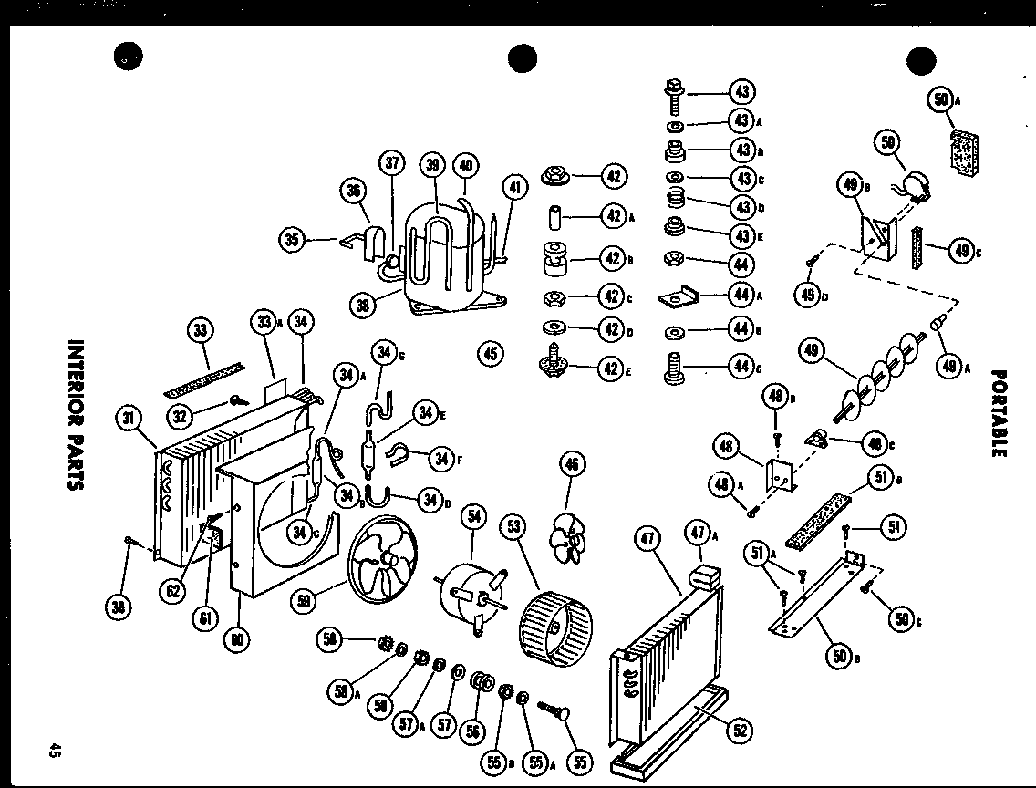Interior parts (5spjm/p54360-32r) (5p-2jm/p54360-33r) (6p-2jm/p54360-22r) (6p-2jm/p54360-34r) (6p-2ajm/p54360-28r) (6-sph/p54358-10r) (6p-5j/p54358-15r) (8p-2jm/p54360-35r) (8p-5j/p54358-16r)