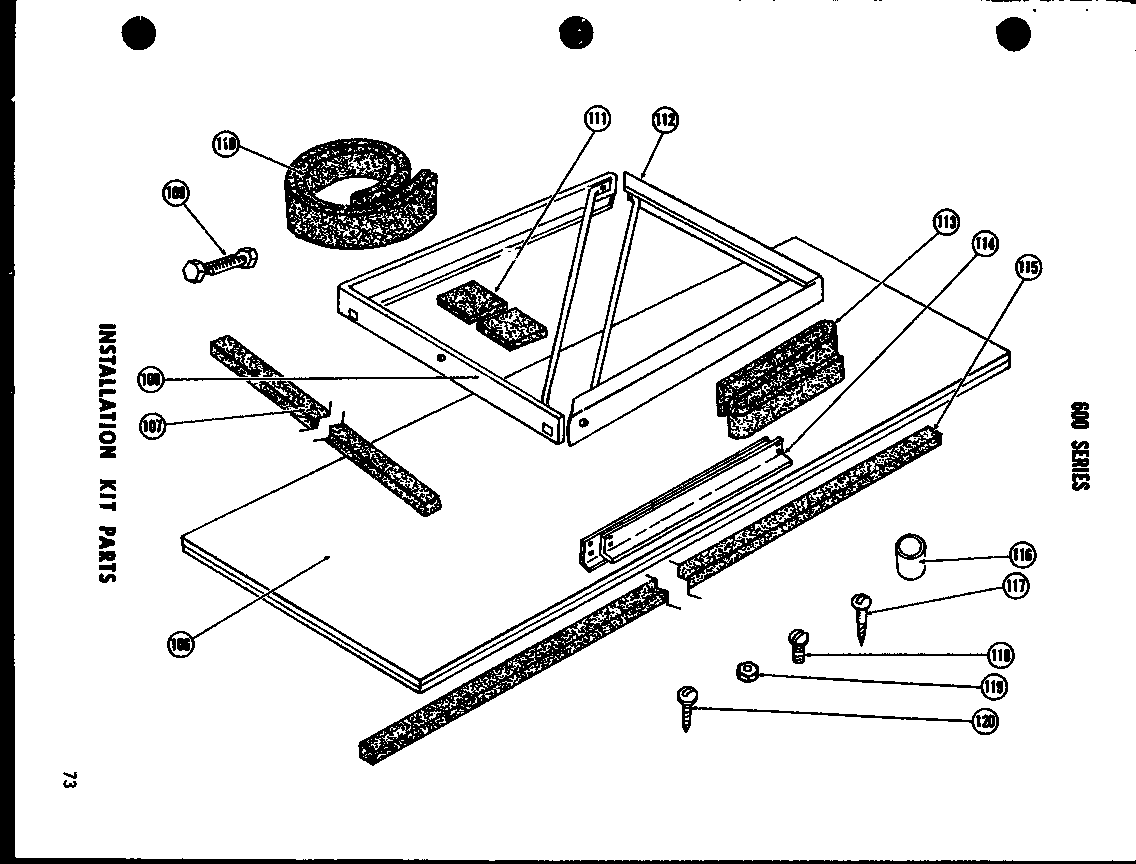 INSTALLATION KIT PARTS (615-2J/P54720-1R) (621-3J/P54720-2R) (621-5J/P54720-3R)