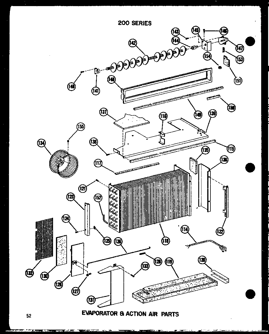 Evaporator & action air parts (212-2j-1/p54655-56r) (212-2jm/p54655-42r) (212d-3jm/p54655-43r) (212-3j-1/p54655-53r) (215-3j-1/p54655-54r) (215-3jm/p54655-44r) (215d-3jm/p54655-45r) (218-3jm/p54655-46r) (218d-3jm/p54655-47r) (218-3j-1/p54655-55r)
