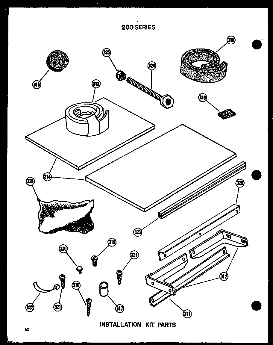 Installation kit parts (212-2j-1/p54655-56r) (212-3j-1/p54655-53r) (215-3j-1/p54655-54r) (218-3j-1/p54655-55r)