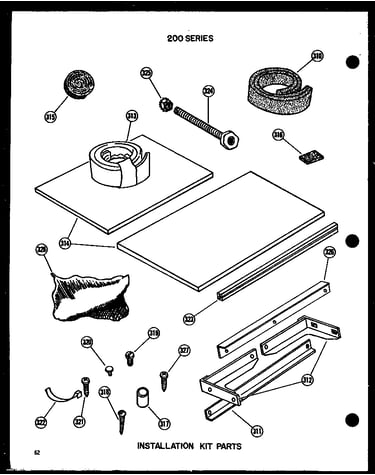 Installation kit parts (212-2j-1/p54655-56r) (212-3j-1/p54655-53r) (215-3j-1/p54655-54r) (218-3j-1/p54655-55r)