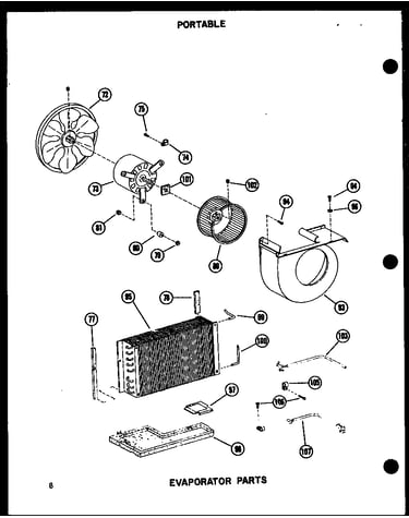 Evaporator parts (5p-2m-1w/p54972-8r) (5p-2mw/p54972-7r) (6p-2amw/p54972-9r)