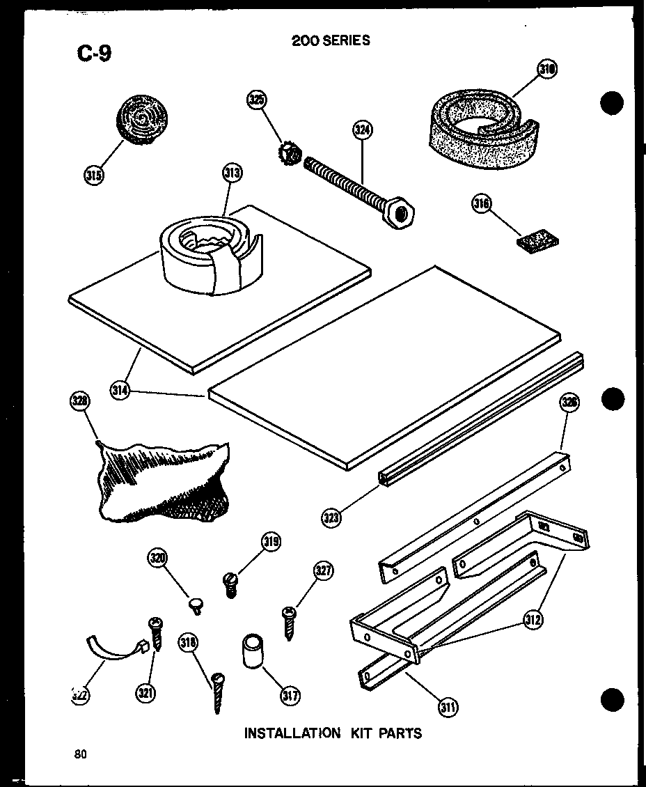 Installation kit parts (215-5j/p54655-63r) (621-3j-1/p54720-39r) (621-5j/p54720-34r) (215-3j-1/p54655-58r) (218-5j/p54655-64r) (624-3j/p54720-28r) (624-3j/p54720-29r) (218-3j-1/p54655-61r) (624-3jh/p54720-30r) (215-3ne/p54655-68r) (215-3n/p54655-67r) (624