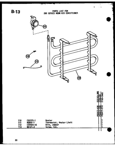 200 series parts list