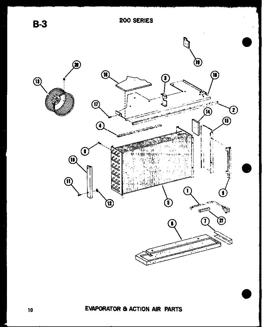 Evaporator & action air parts (220-3spk/p55417-78r)