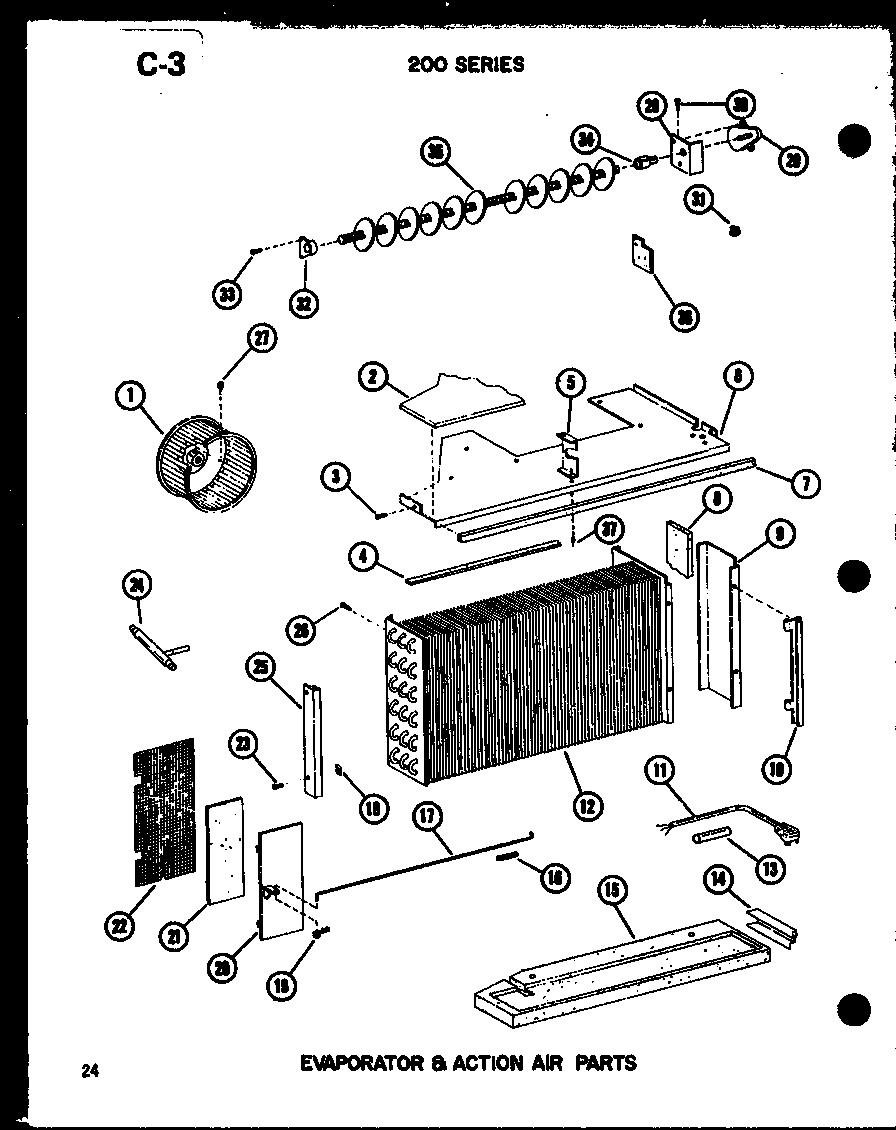 EVAPORATOR & ACTION AIR PARTS (218D-3WS/P55417-79R)