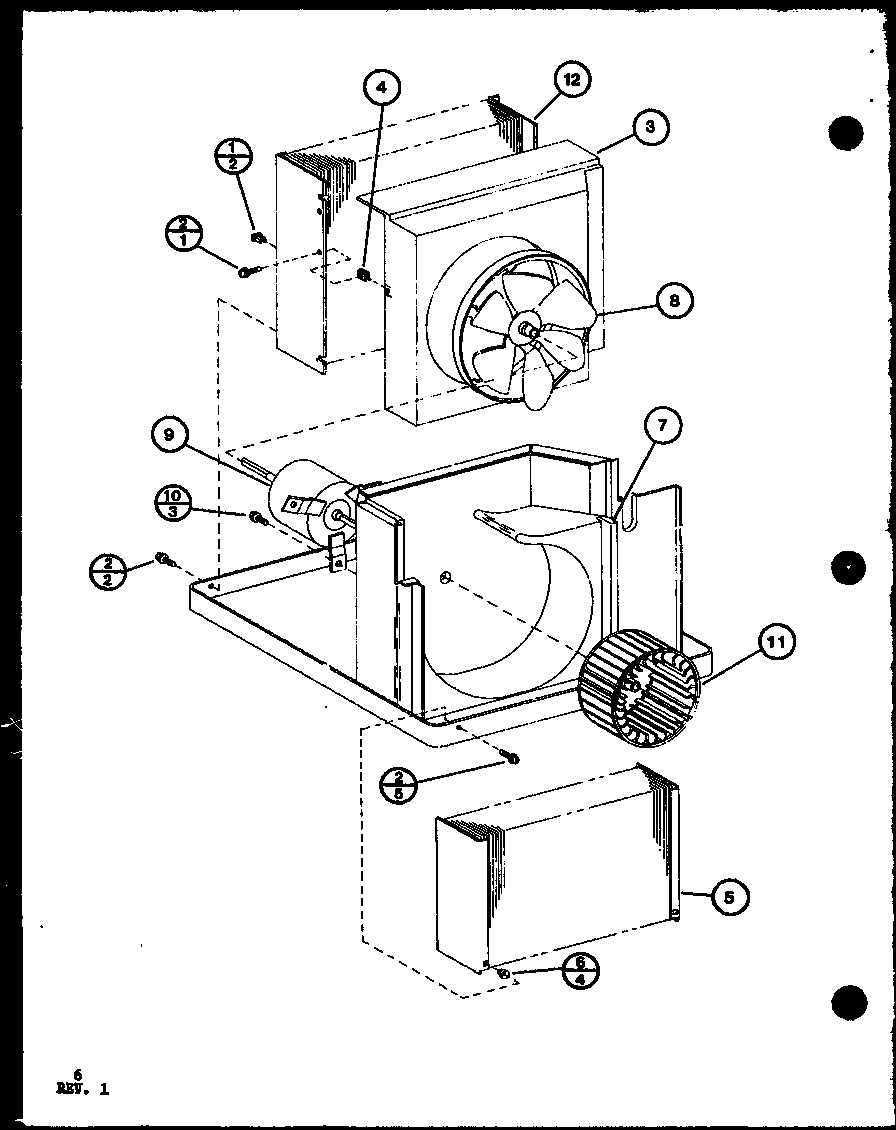 EVAPORATOR AND FAN MOTOR