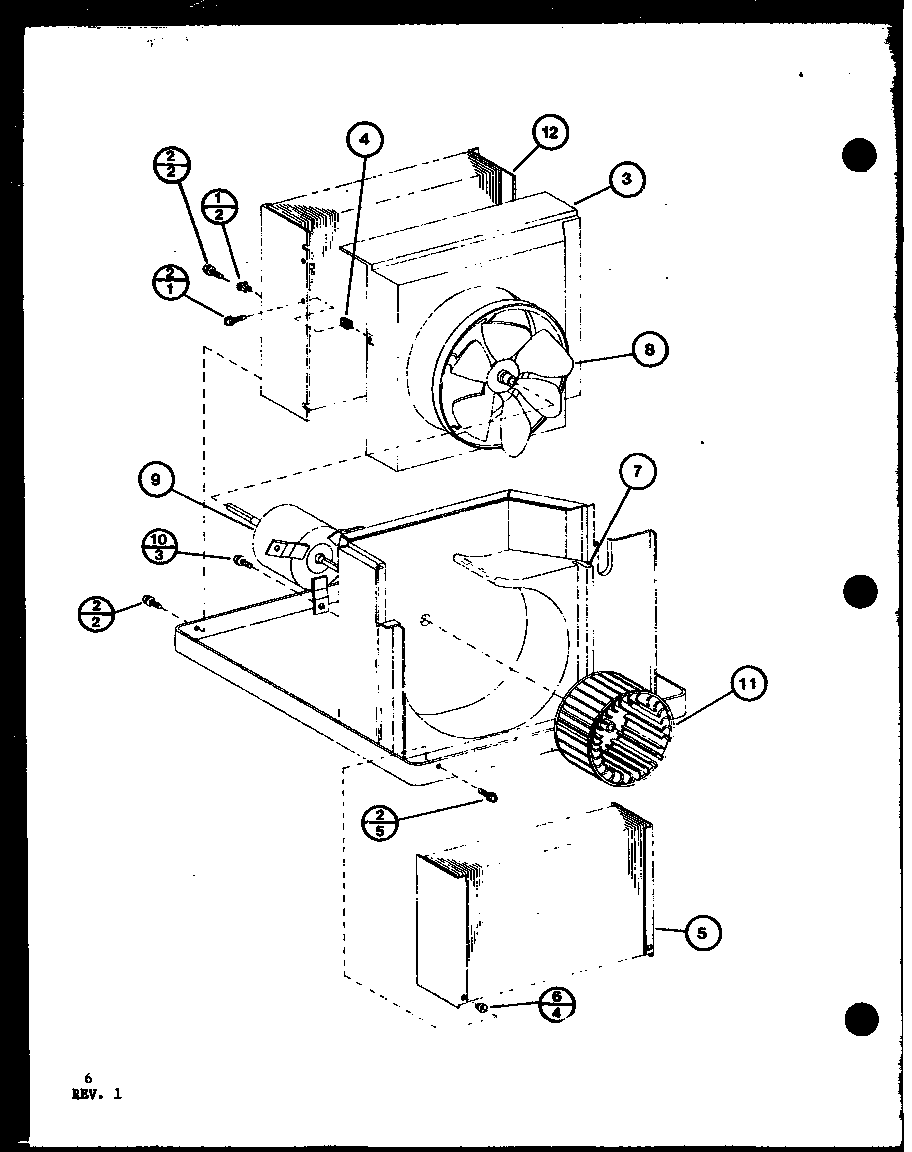 EVAPORATOR AND FAN MOTOR