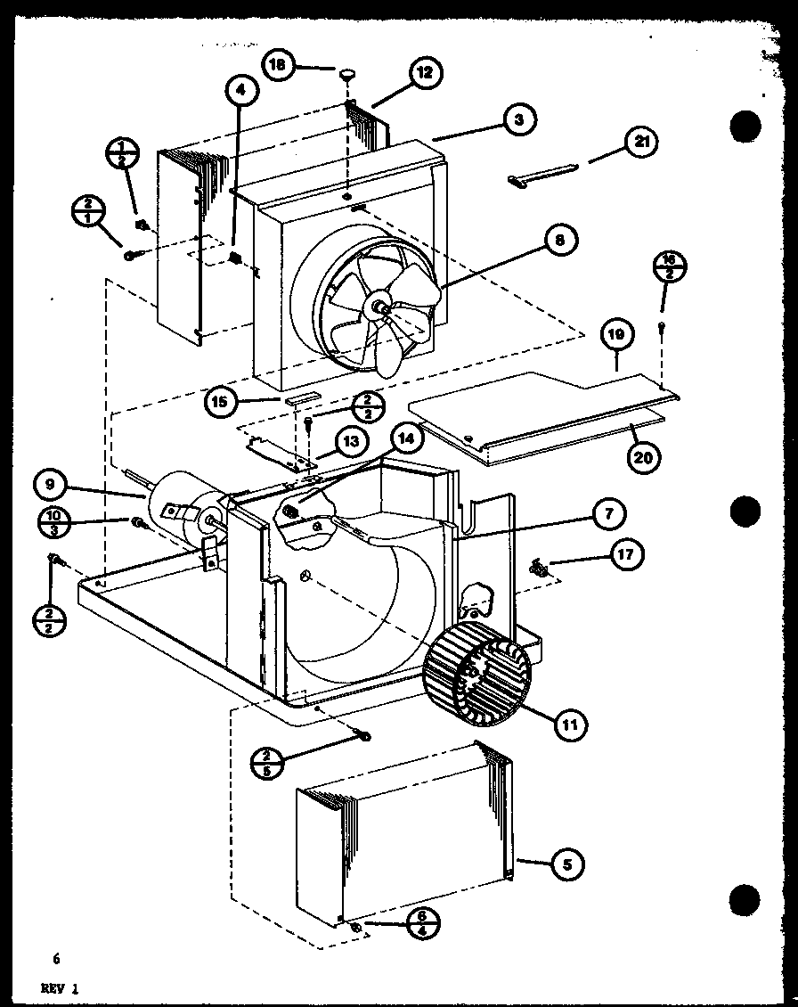 EVAPORATOR AND FAN MOTOR