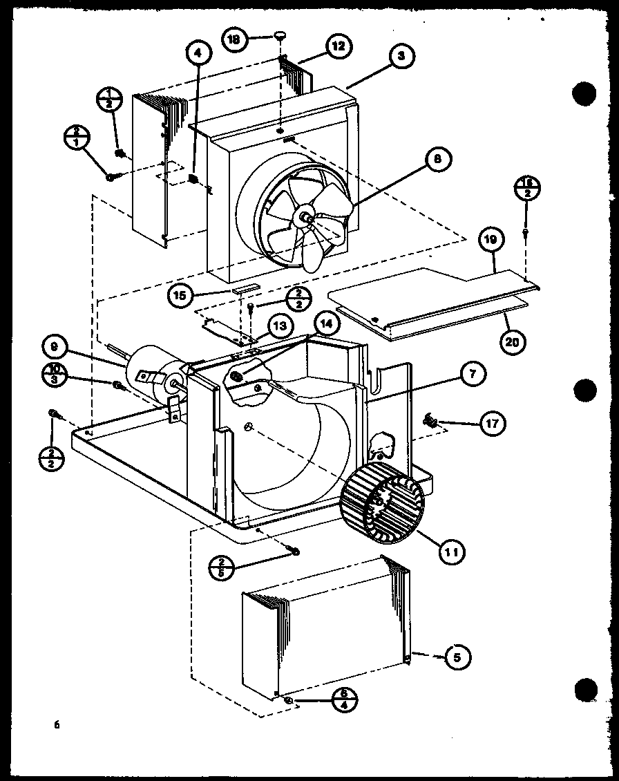 EVAPORATOR AND FAN MOTOR