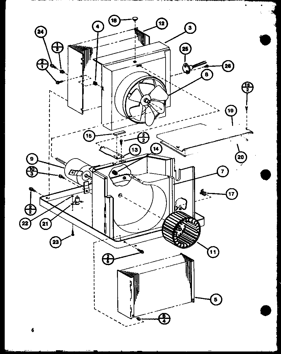 EVAPORATOR AND FAN MOTOR