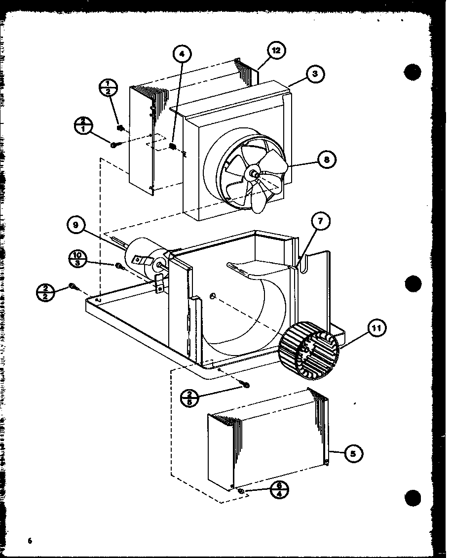 Evaporator and fan motor parts