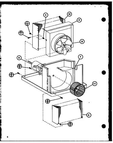 Evaporator and fan motor parts
