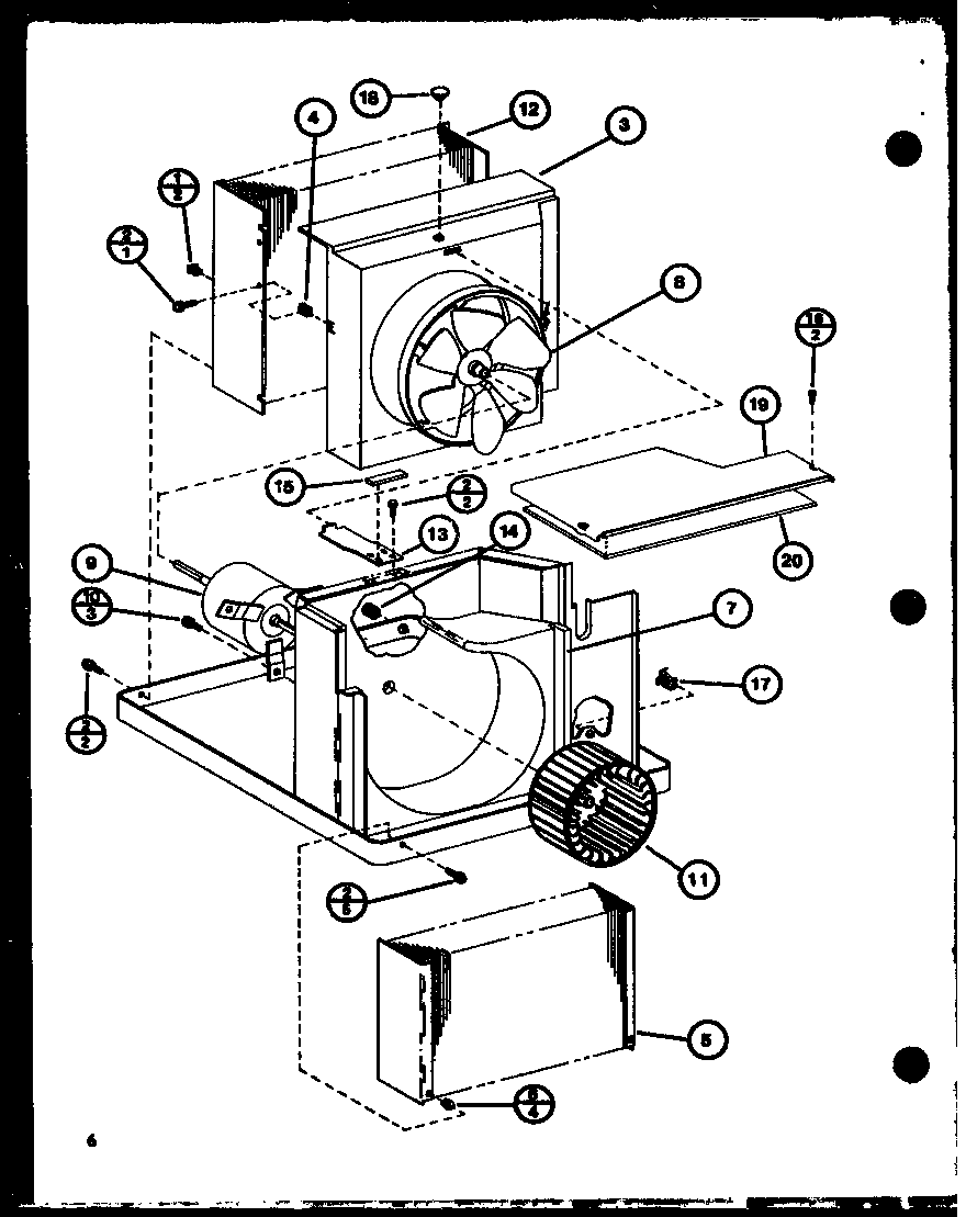 EVAPORATOR AND FAN MOTOR