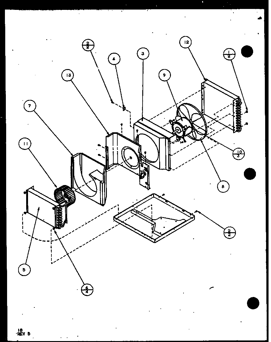 EVAPORATOR AND FAN MOTOR