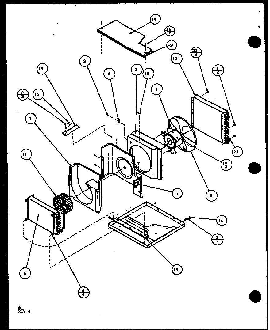 EVAPORATOR AND FAN MOTOR