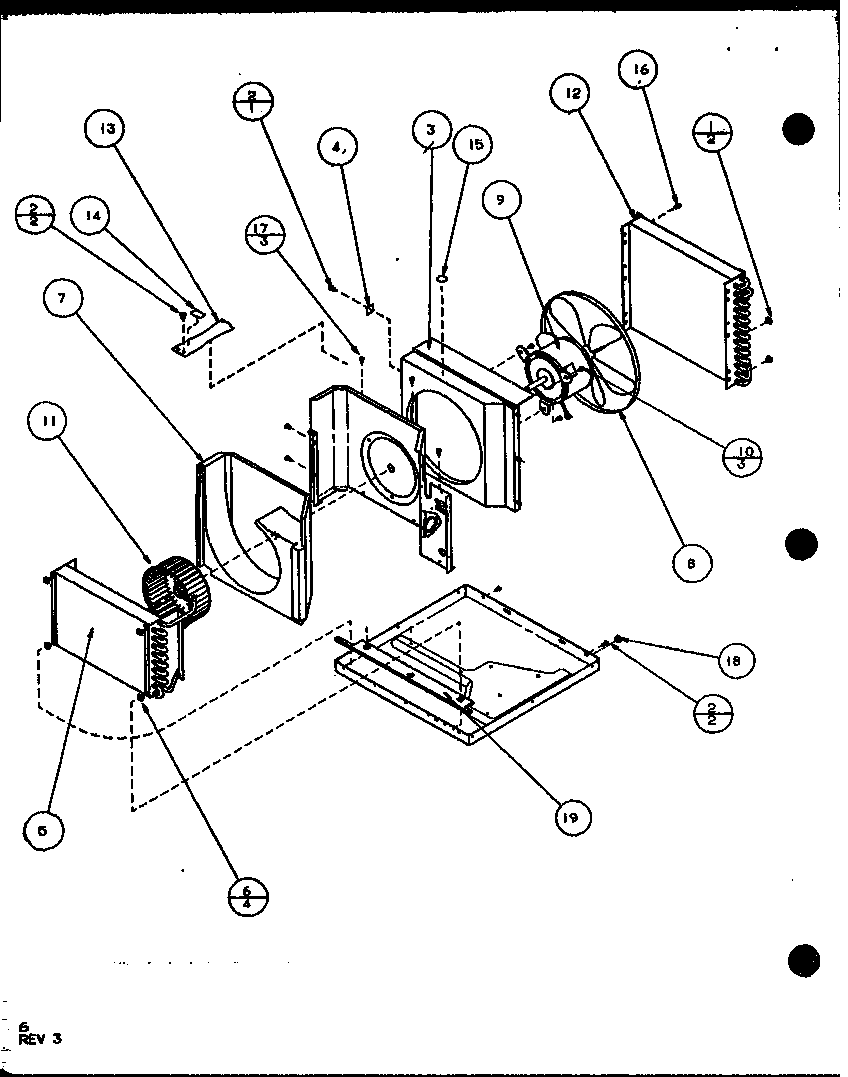 EVAPORATOR AND FAN MOTOR