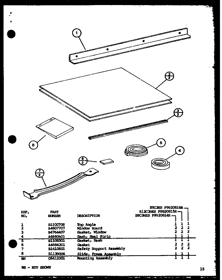 Window board & parts list
