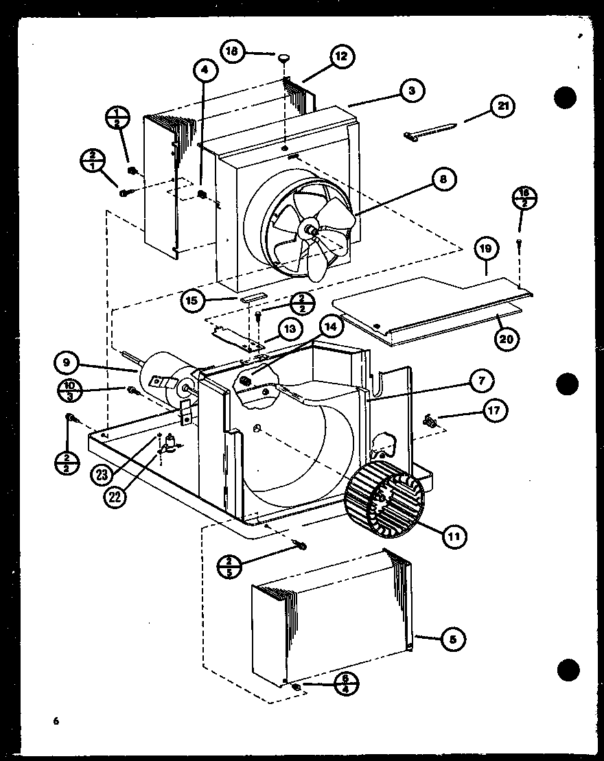 EVAPORATOR AND FAN MOTOR