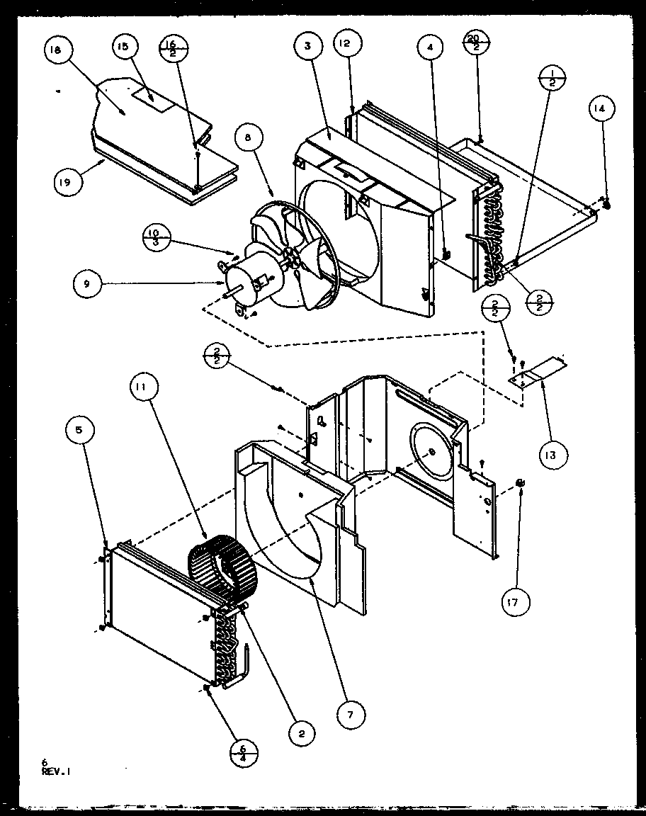 EVAPORATOR AND FAN MOTOR