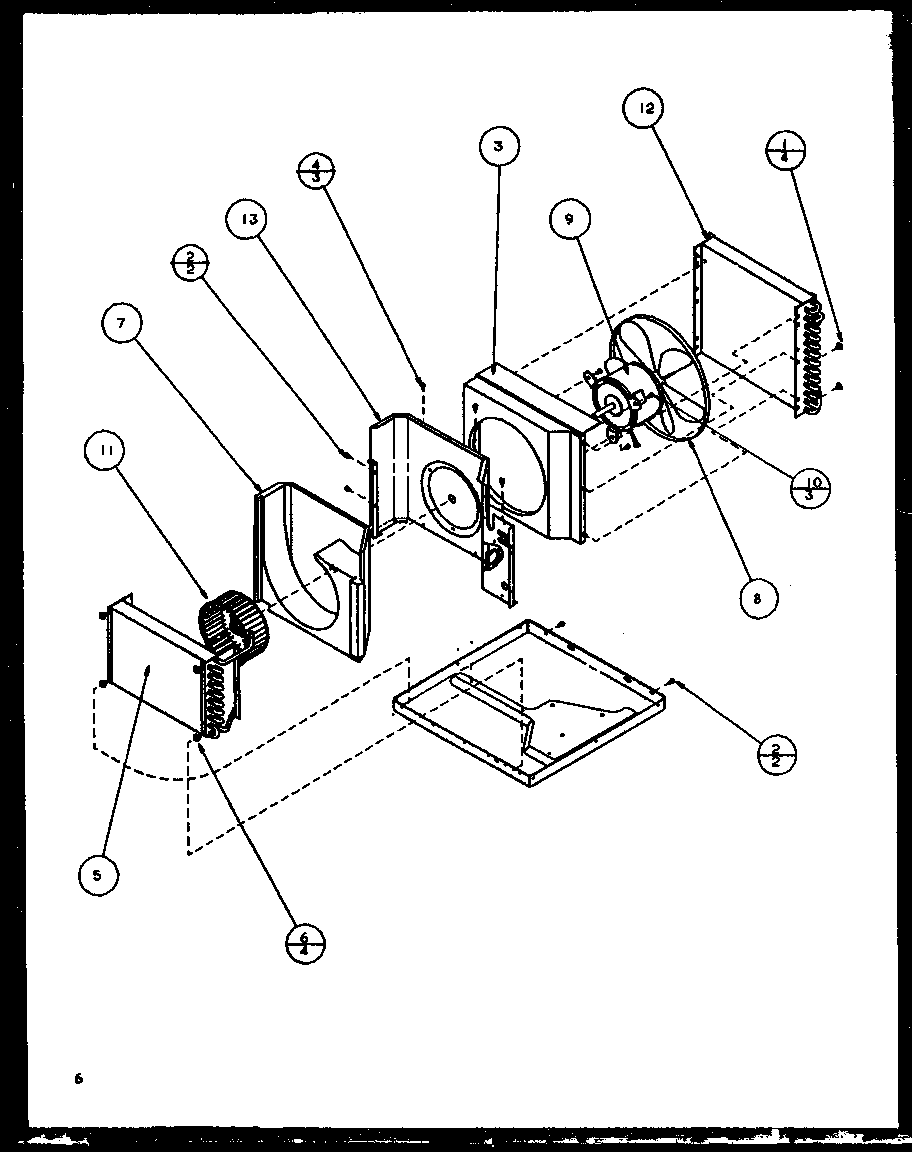 EVAPORATOR AND FAN MOTOR