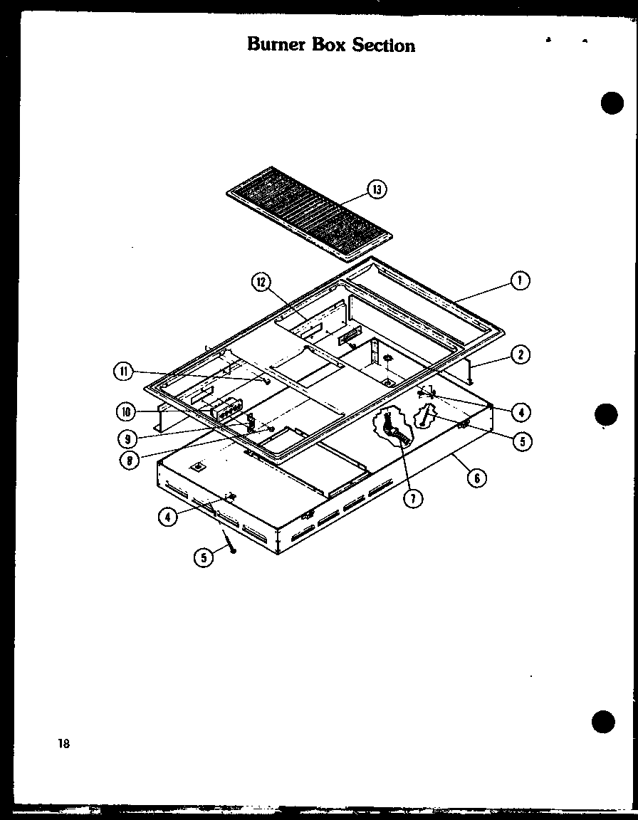 Burner box section (akd-1/p85558-1s) (akm-1/p85558-1s)