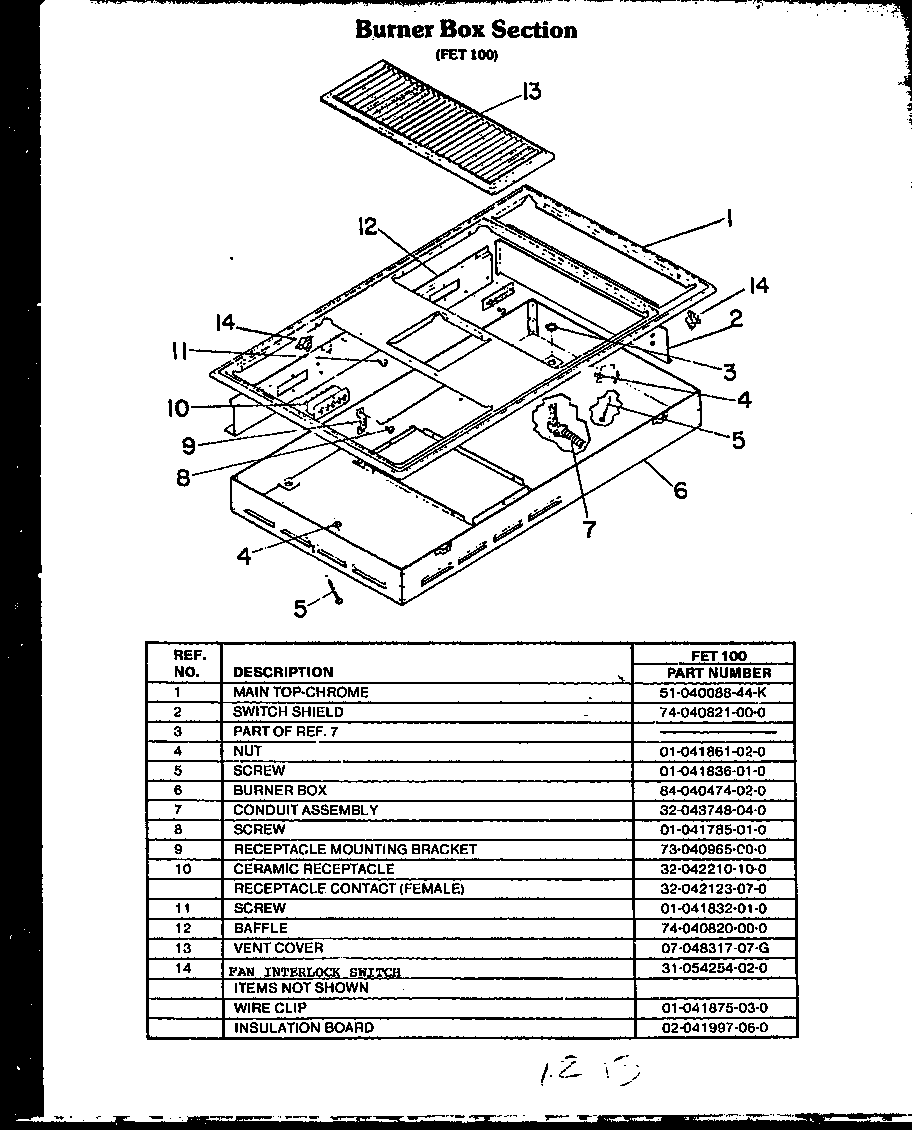 Burner box section (fet100)