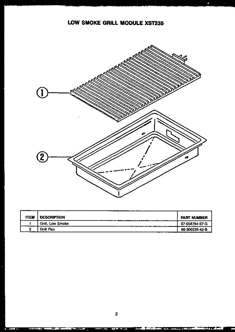 Low smoke grill module