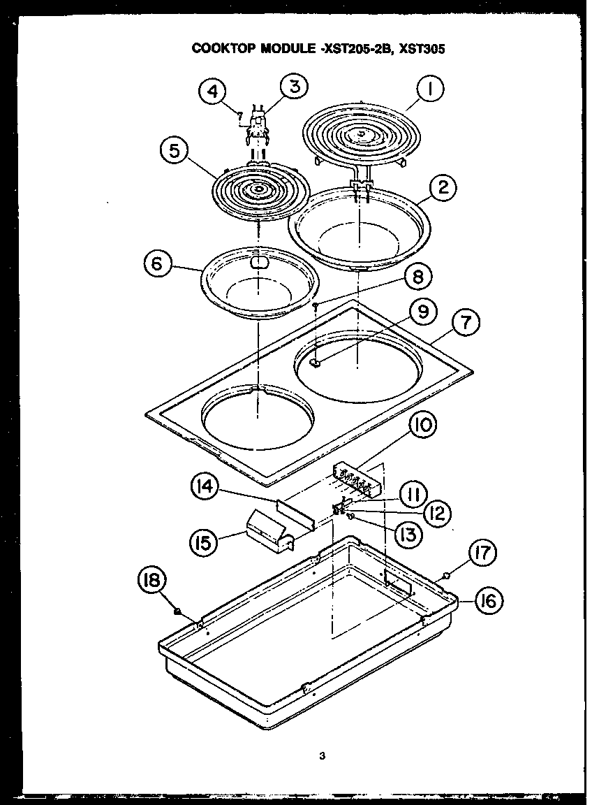 Cooktop module -xst205-2b/xst305