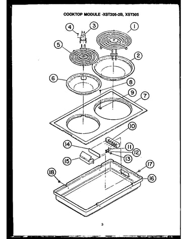 Cooktop module -xst205-2b/xst305