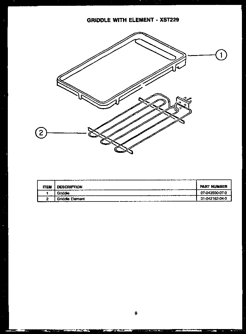 Griddle with element - xst229