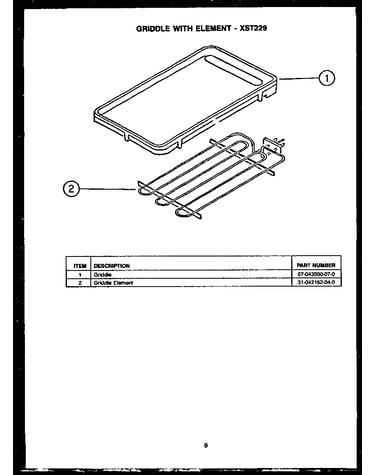 Griddle with element - xst229