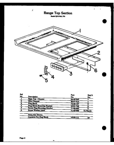 Range top section (qdu-966) (qdu-976)