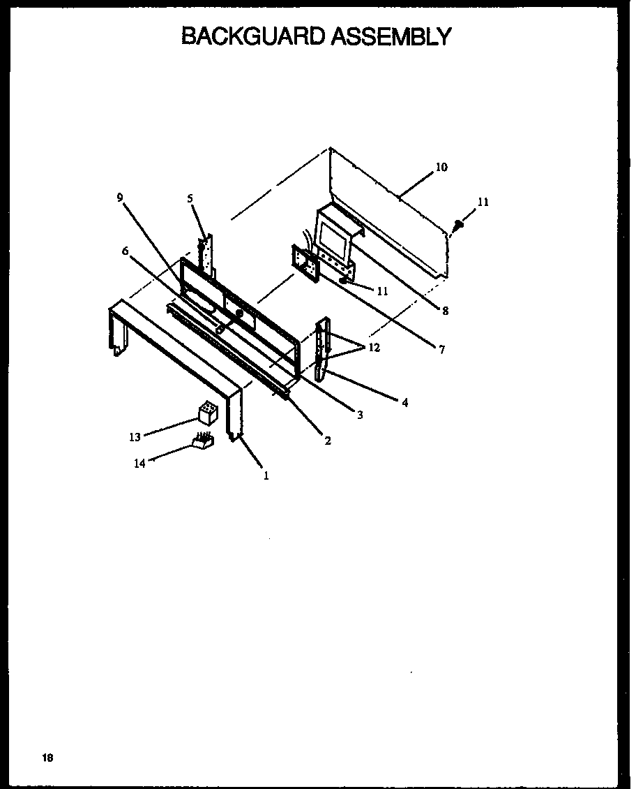 BACKGUARD ASSEMBLY (SBC24FX5/P1142295NL) (SBC24FXO/P1142411NW)