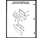 Amana GBE22AA5CEML/P1137956NL oven door assembly and lower fixed panel assembly diagram