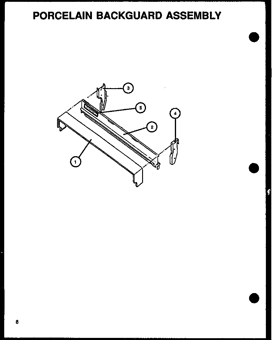 Porcelain backguard assembly