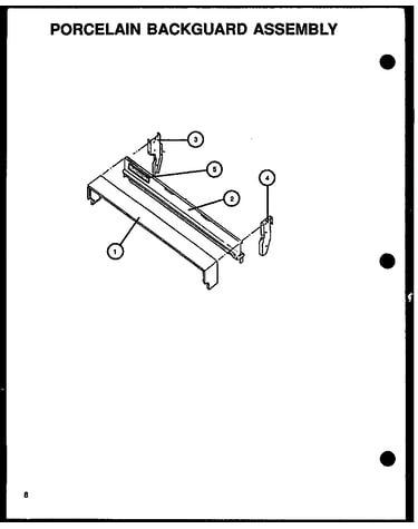 Porcelain backguard assembly