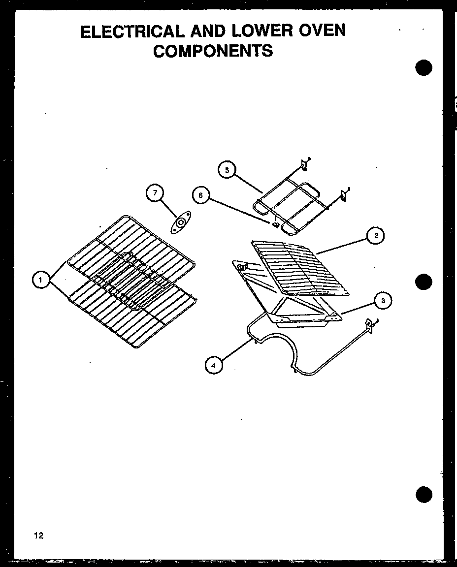 Electrical and lower oven components