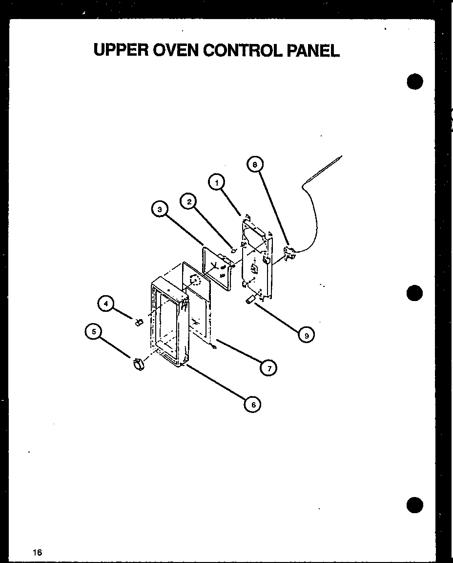 Upper oven control panel