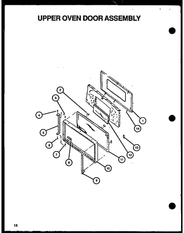 Upper oven door assembly