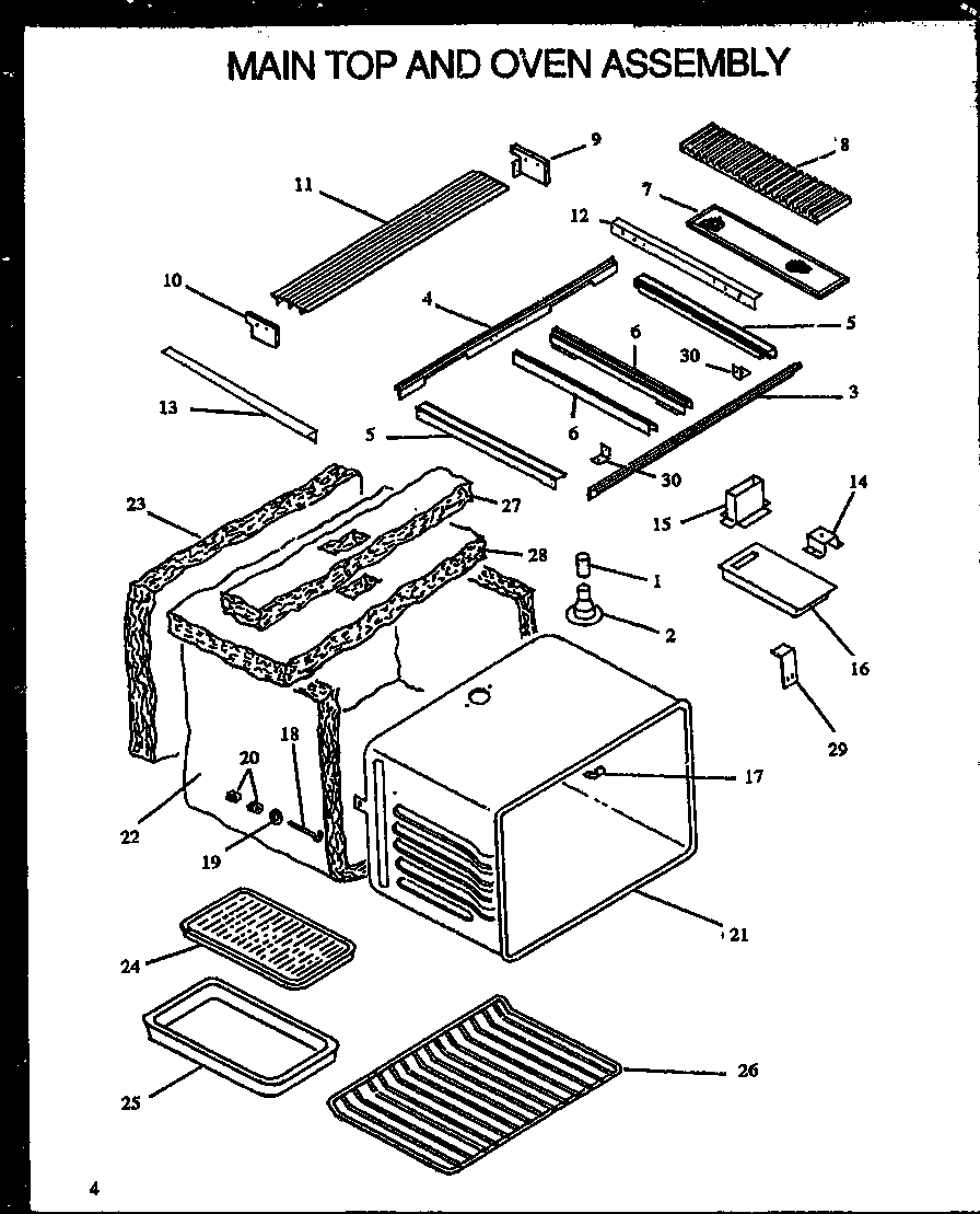 Main top and oven assembly (fdu1862ww/p1131909) (fdu1862b/p1131908)