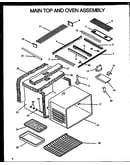 Main top and oven assembly (fdu1862ww/p1131909) (fdu1862b/p1131908)