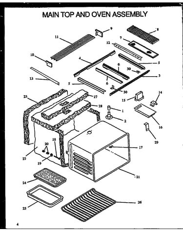Main top and oven assembly (fdu1862ww/p1131909) (fdu1862b/p1131908)