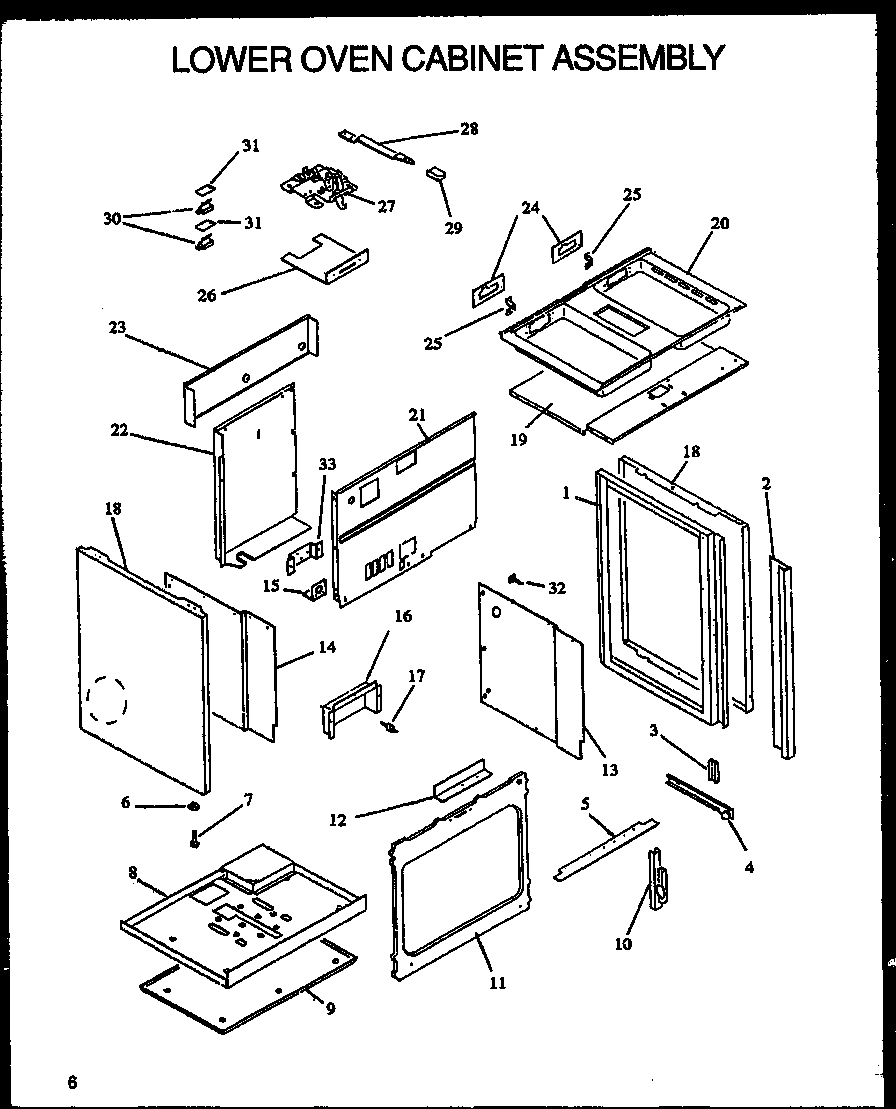 LOWER OVEN CABINET ASSEMBLY (FDU1862WW/P1131909) (FDU1862B/P1131908)